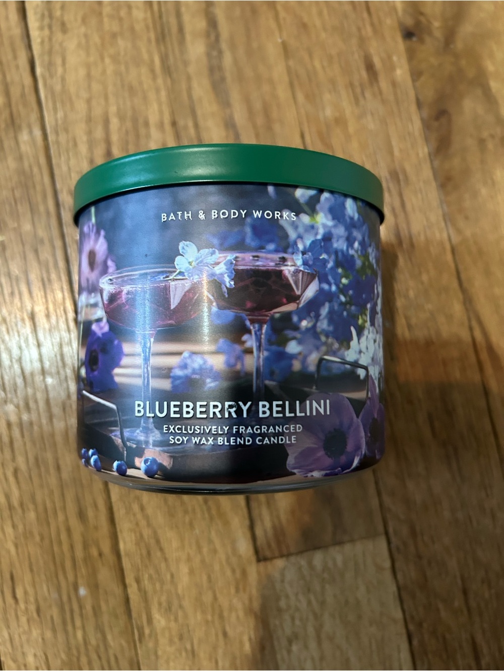 Bath & Body Works Blueberry Bellini Candle with Green Lid